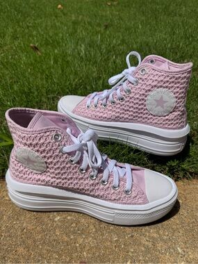 Converse Crochet Pink Chuck Taylor platform All Star high tops